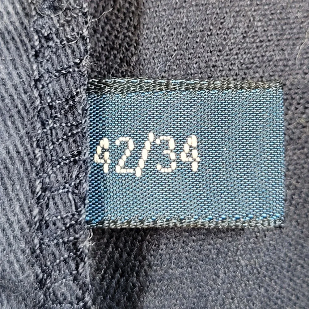 Polo Ralph Lauren Andrew Pant Mens 42x34 Navy Blue Pleated Cotton Chino Trousers